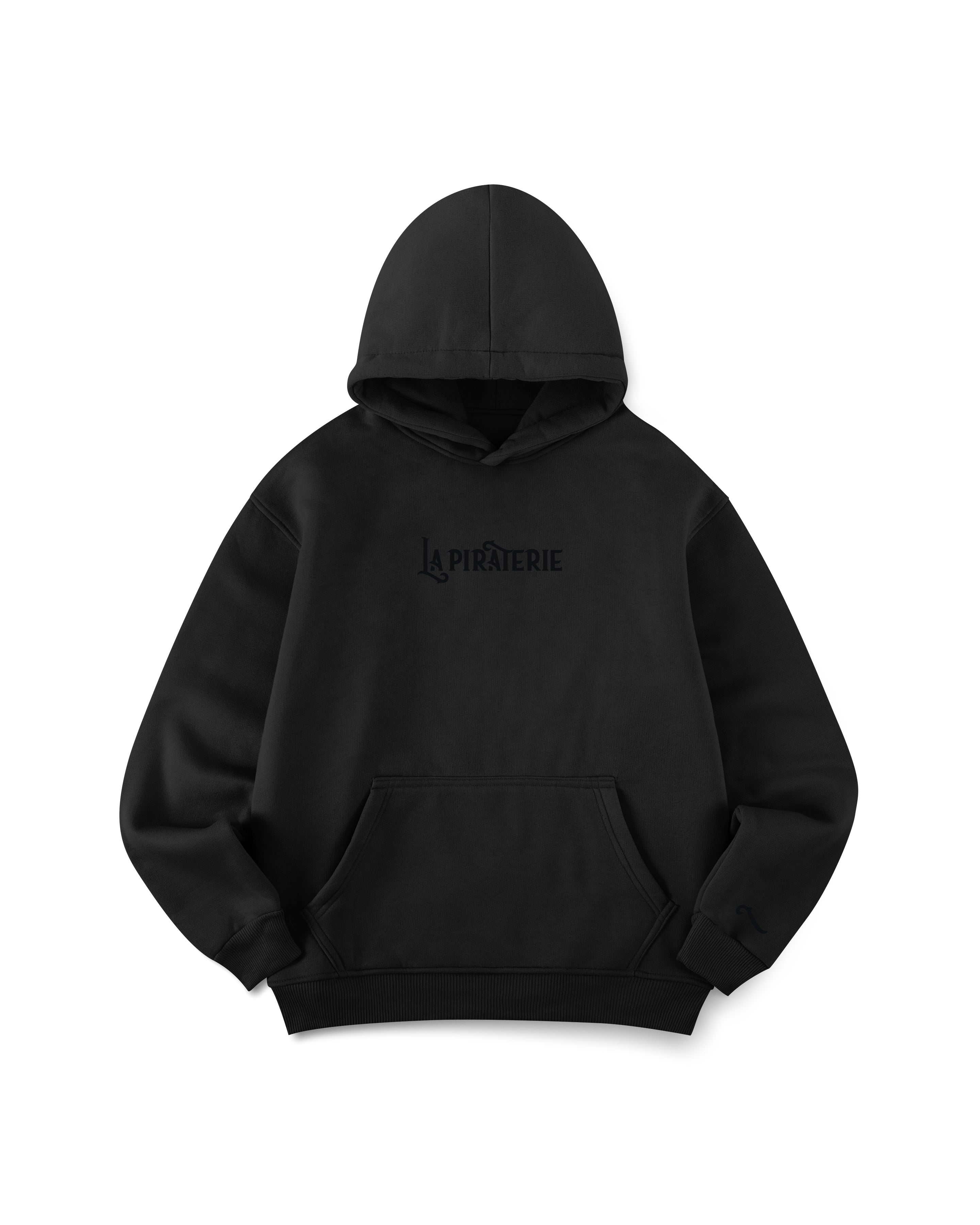 Hoodie La Piraterie - Classic Dark Black Logo Texte