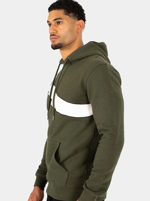 Hoodie bicolore vert Piraterie Officielle – porté – vue de face