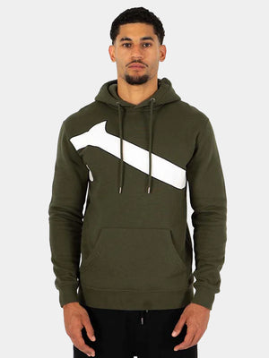 Hoodie bicolore vert Piraterie Officielle – porté – vue de face