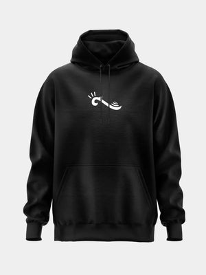 Hoodie noir La Piraterie – logo 3D imprimé, coupe classique fabriquée en France