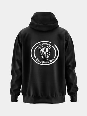 Hoodie noir La Piraterie – logo 3D imprimé, coupe classique fabriquée en France