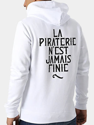 Hoodie LPNJF Classic La Piraterie – imprimé avant, capuche ajustable et poche kangourou, coton bio fabriqué en France