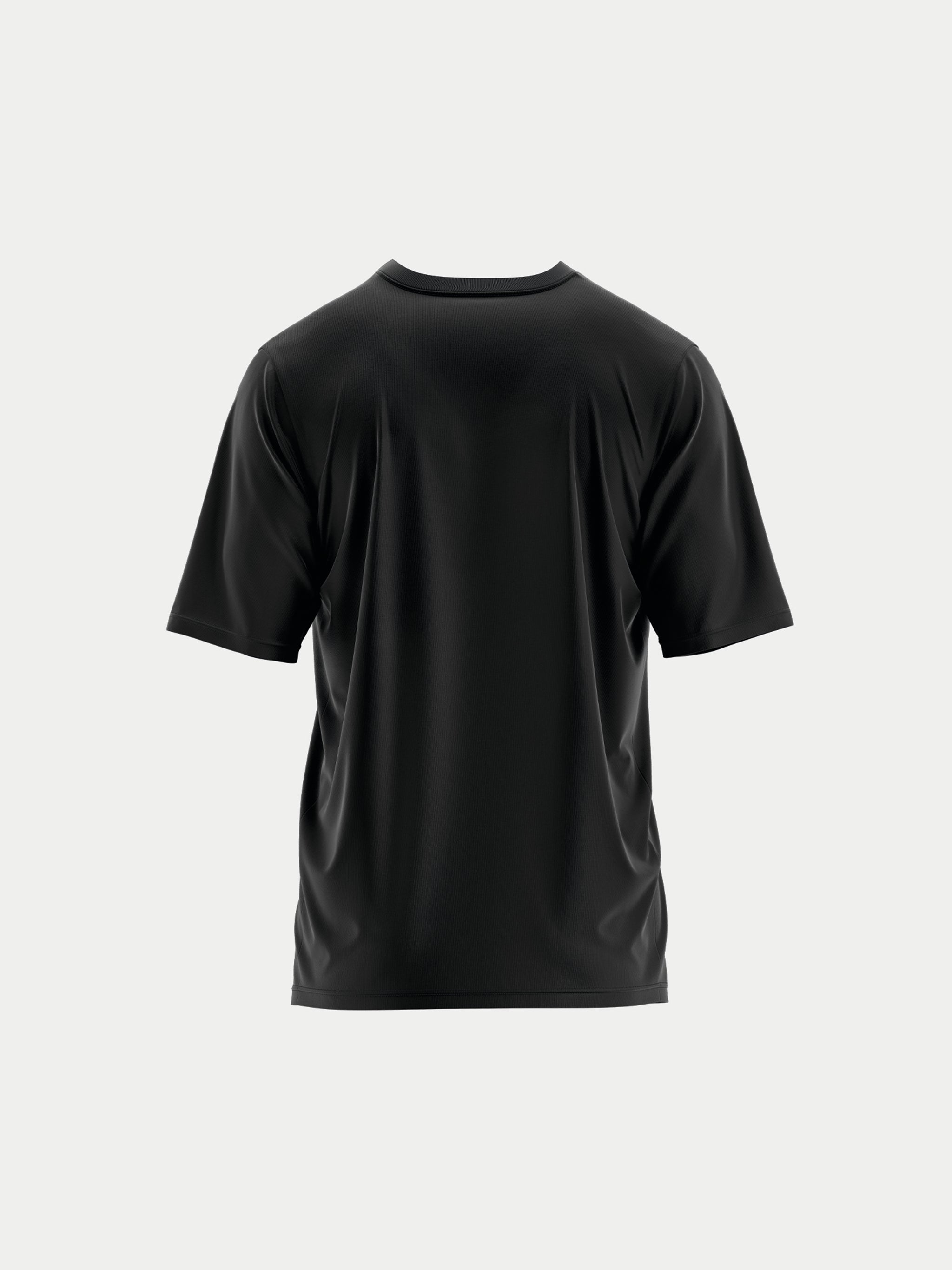 T-shirt noir La Piraterie Skull Noir dos uni du même t-shirt noir, sans impression, mettant en valeur la coupe droite et la matière lisse.
