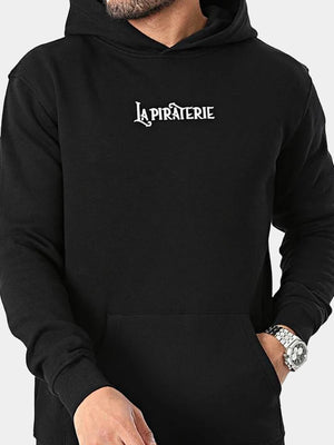 Hoodie Les Voix Navigables – La Piraterie – broderie poitrine et sérigraphie dos, coupe droite streetwear premium