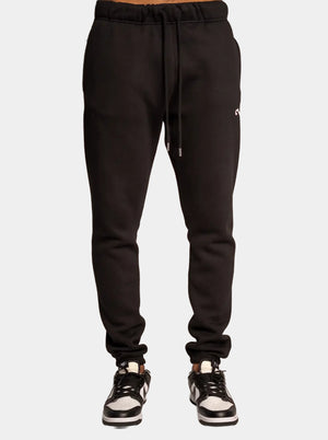 Pants Classic noir Piraterie Officielle – coupe droite intemporelle avec logo Wave imprimé, style urbain discret