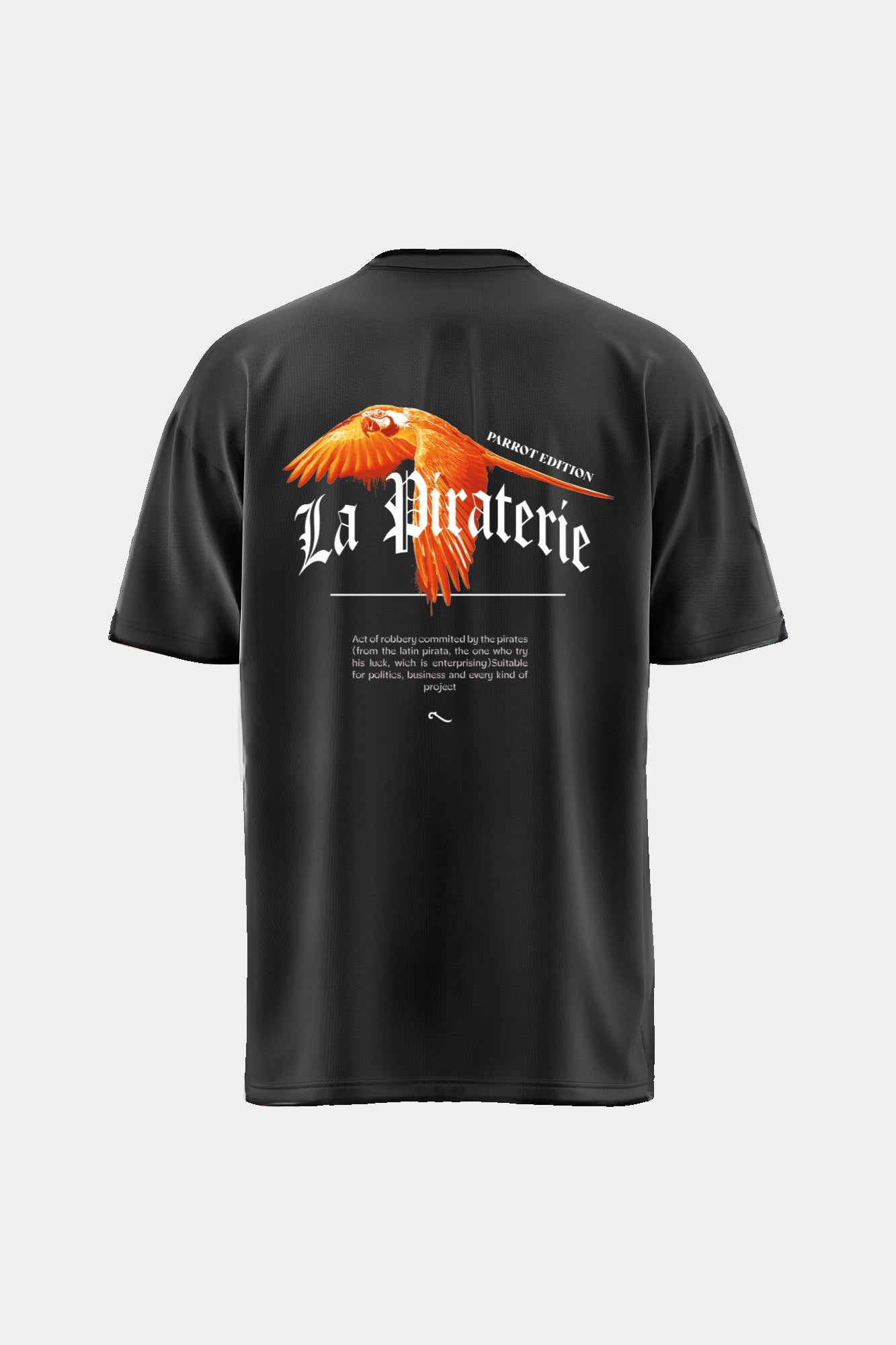 🦜 t-shirt oversize parrot edition – blanc/noir