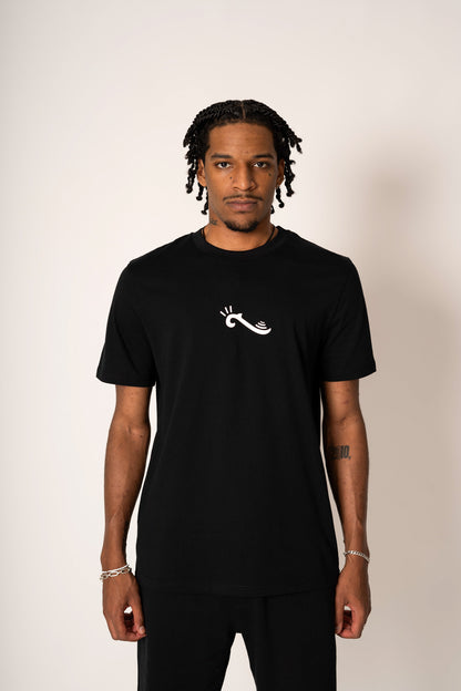 Tee shirt Noir Wave Blanc