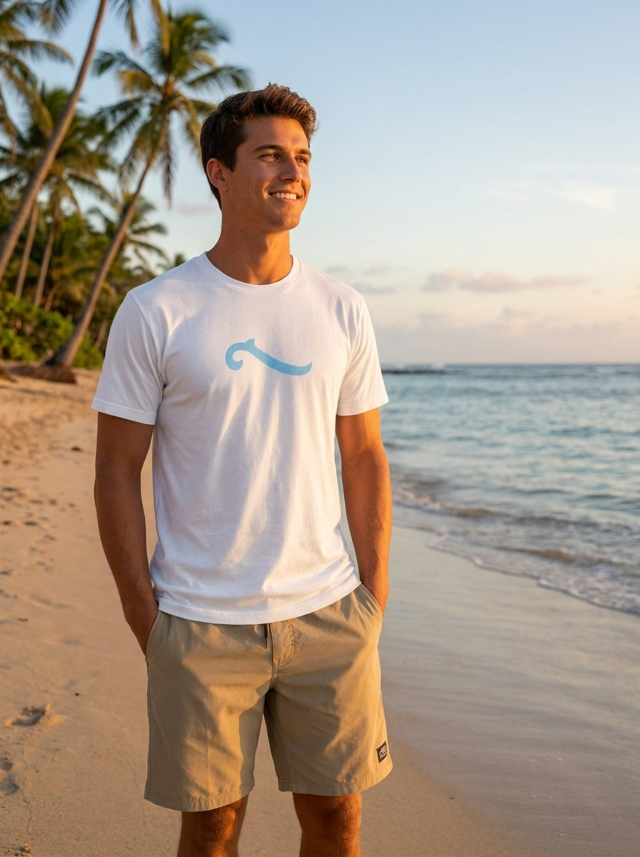T-shirt Wave Bleu – vue produit 4