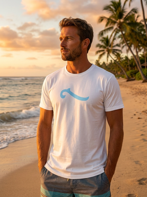 T-shirt Wave Bleu – vue produit 1