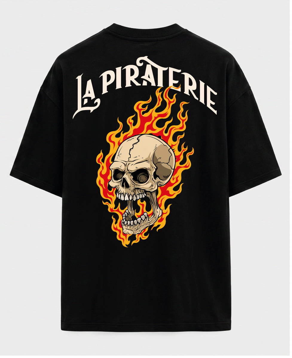 T-shirt La Piraterie Burning SKULL