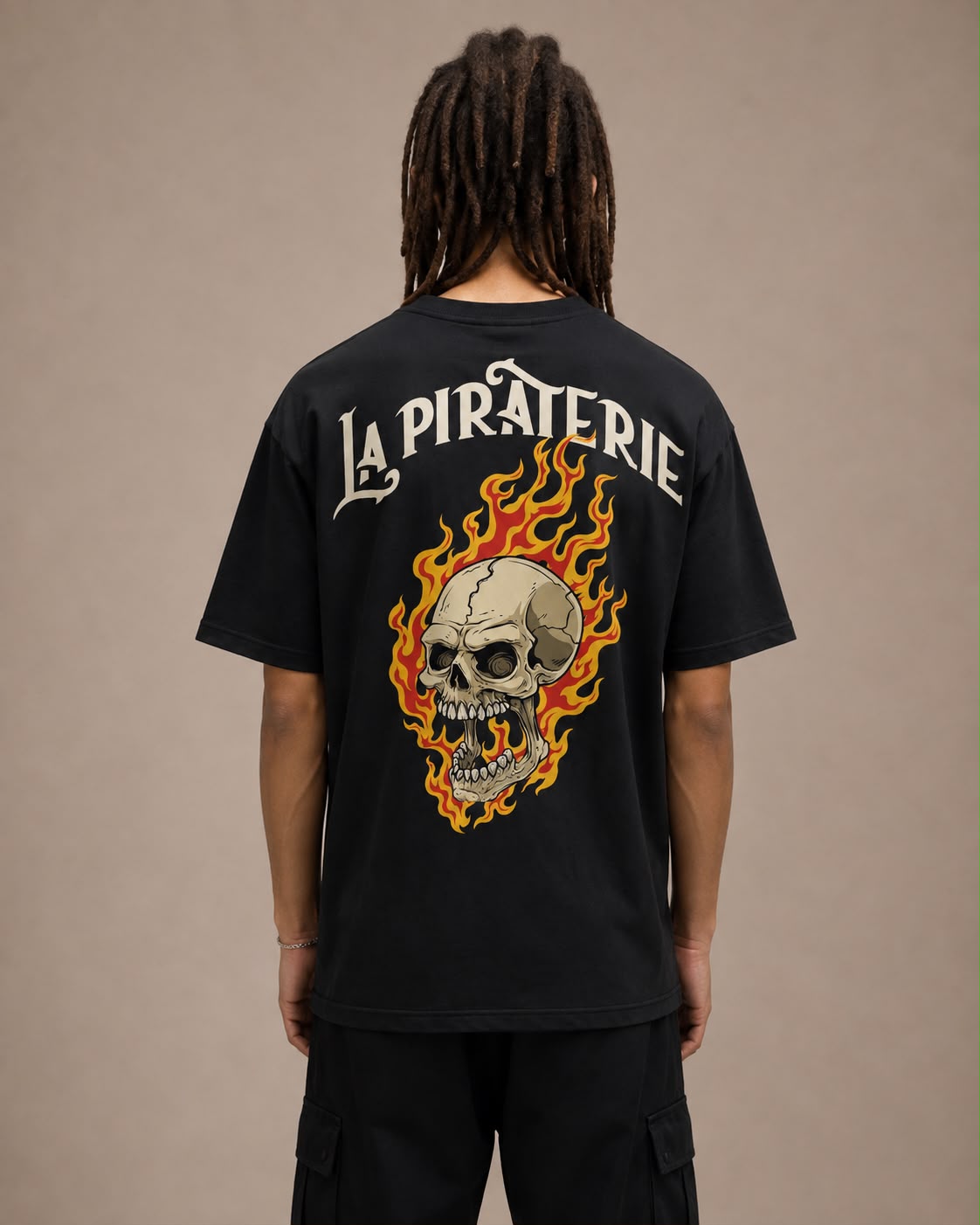 T-shirt La Piraterie Burning SKULL