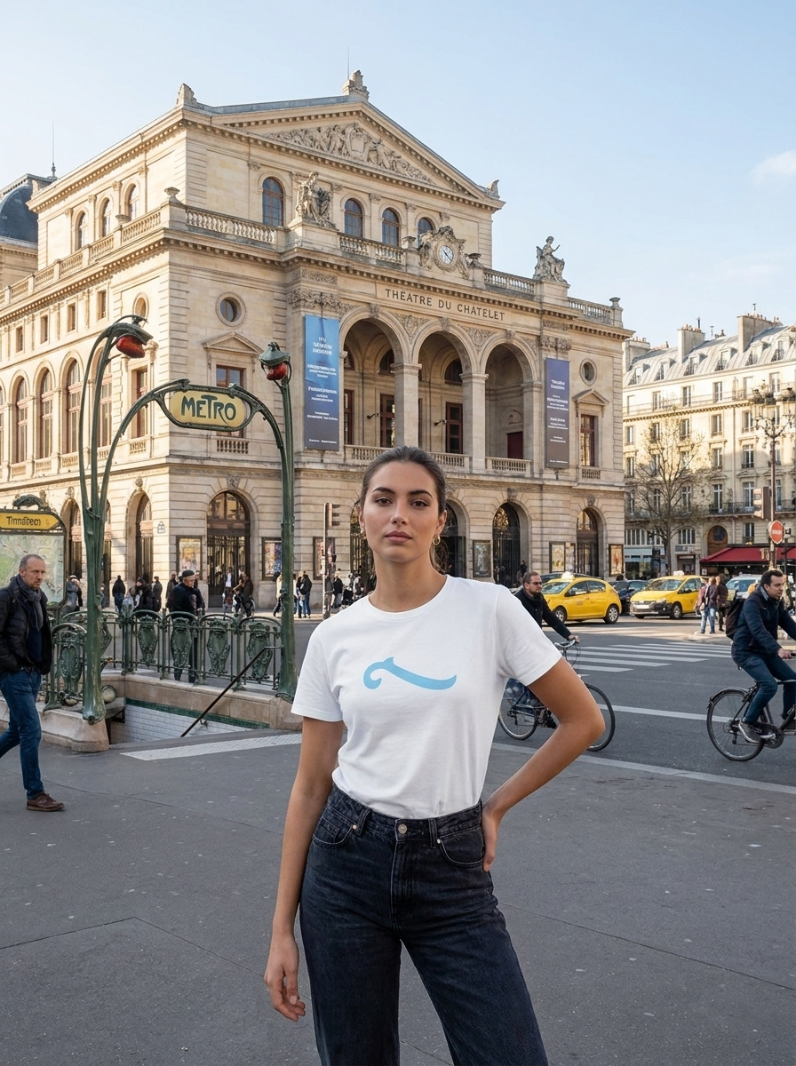T-shirt Wave Bleu – vue produit 5