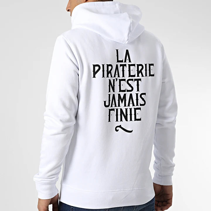 sweat capuche lpnjf blanc noir