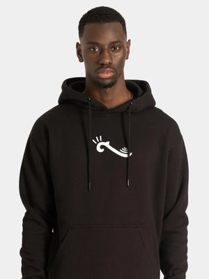 Hoodie noir La Piraterie – logo 3D imprimé, coupe classique fabriquée en France