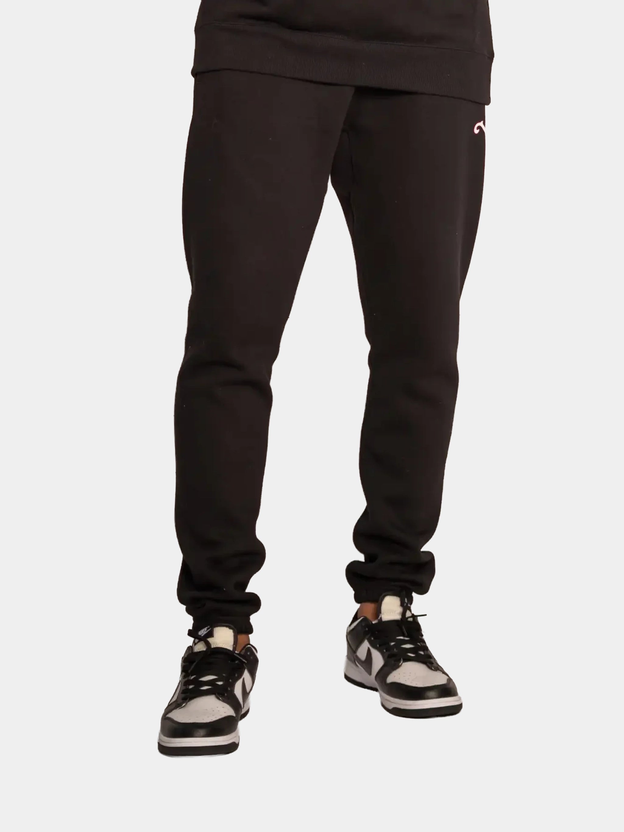 Pants Classic noir Piraterie Officielle – coupe droite intemporelle avec logo Wave imprimé, style urbain discret
