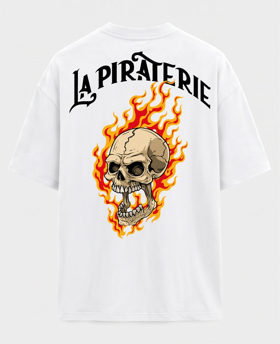 T-shirt La Piraterie Burning SKULL